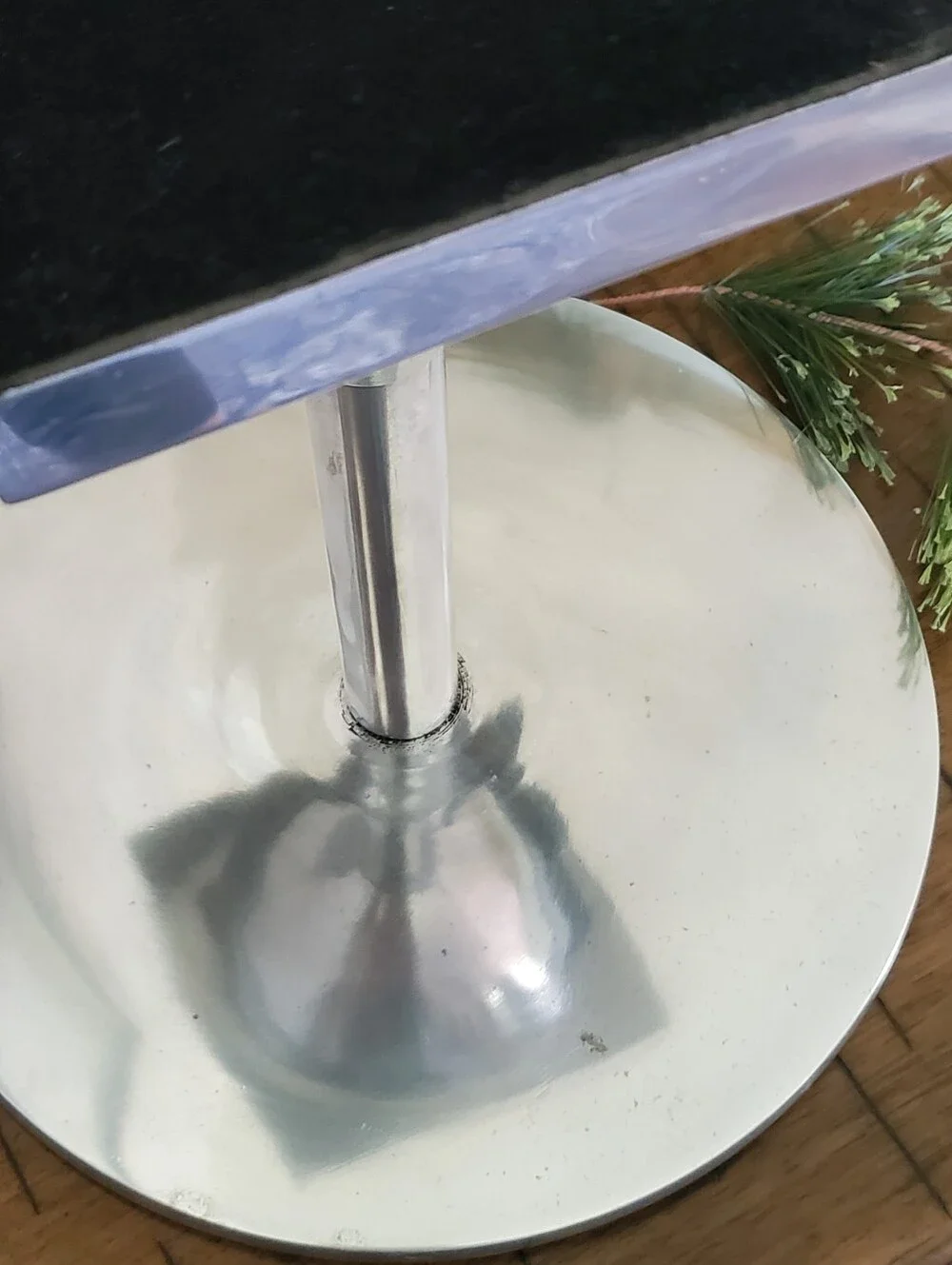 Global Views India Vintage Stainless Steel Pedestal Cake Stand Display Tazza